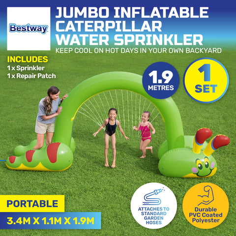 Inflatable Caterpillar Sprinkler Jumbo Sized Bright Design