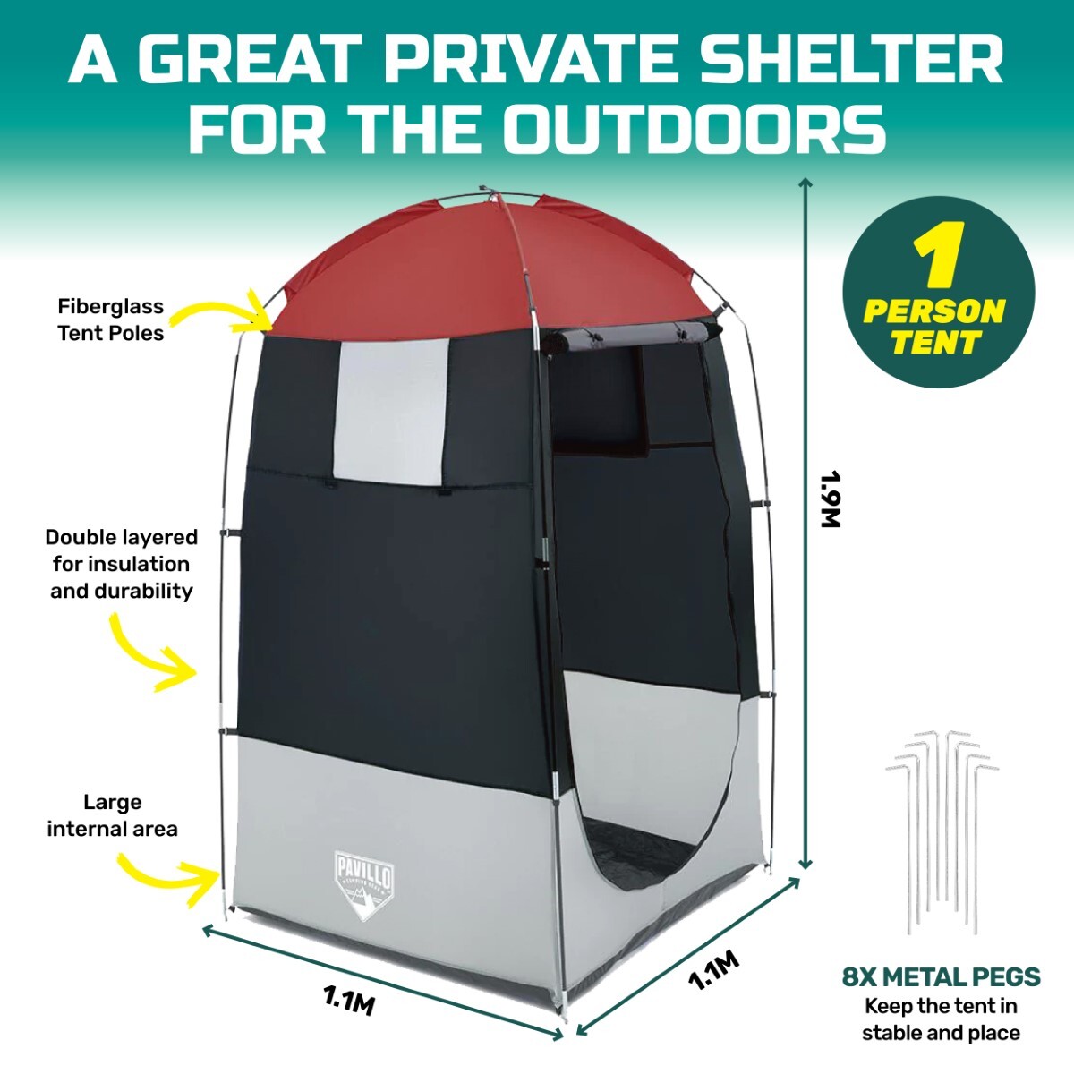 Outdoor Portable Change Room Tent Spacious Zippered Door