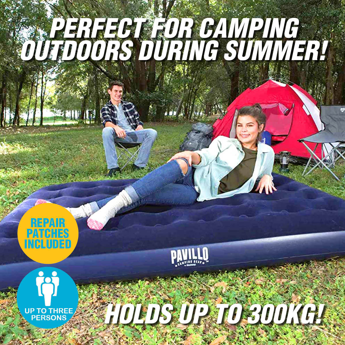 Queen Inflatable Air Bed Heavy Duty Durable Camping