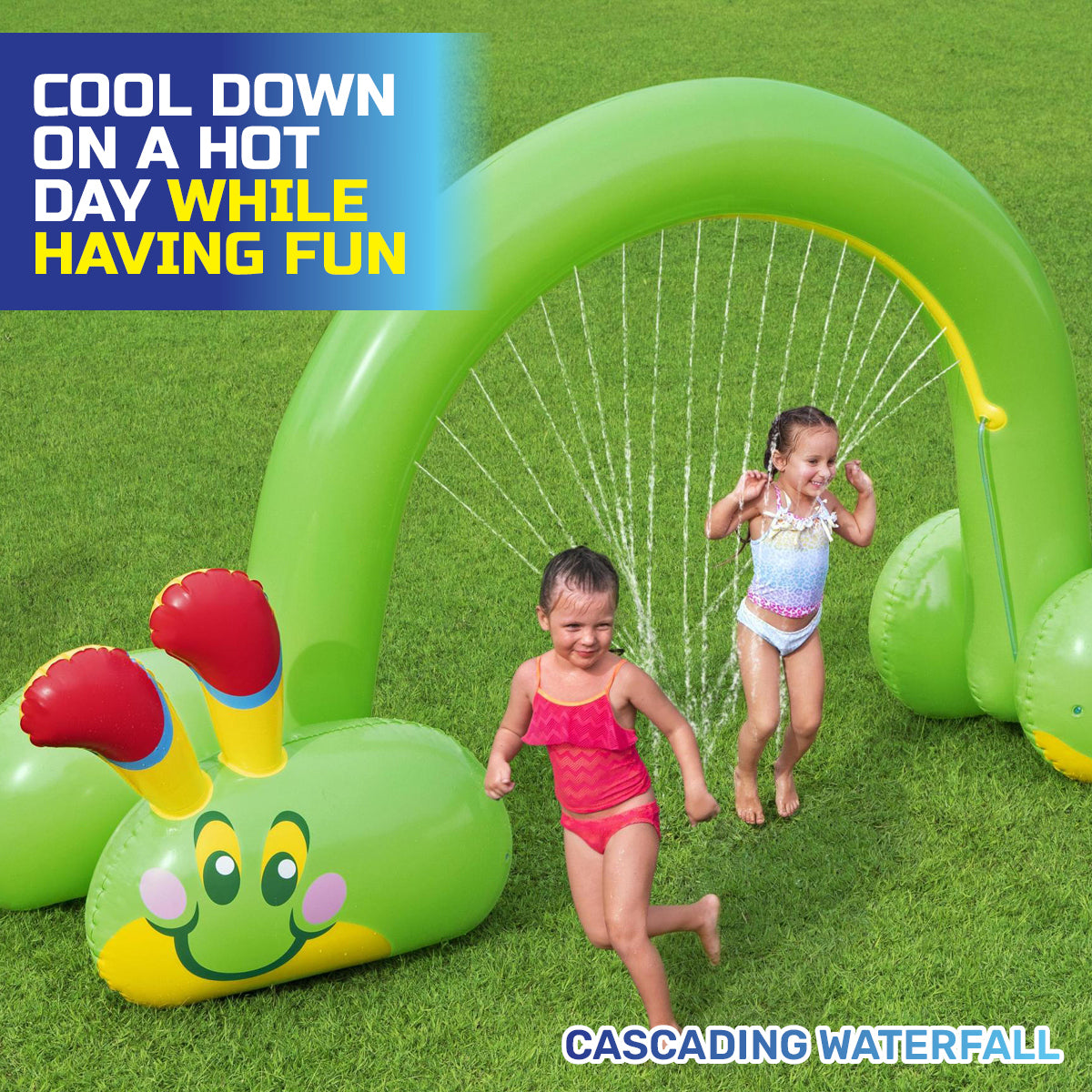 Inflatable Caterpillar Sprinkler Jumbo Sized Bright Design