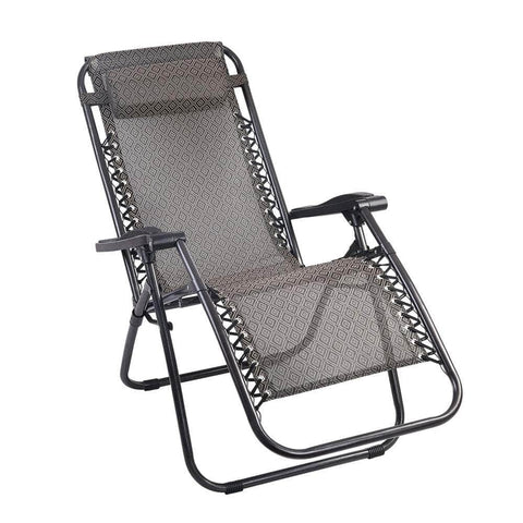 Zero Gravity Chair Folding Outdoor Recliner Adjustable Sun Lounge Camping Beige