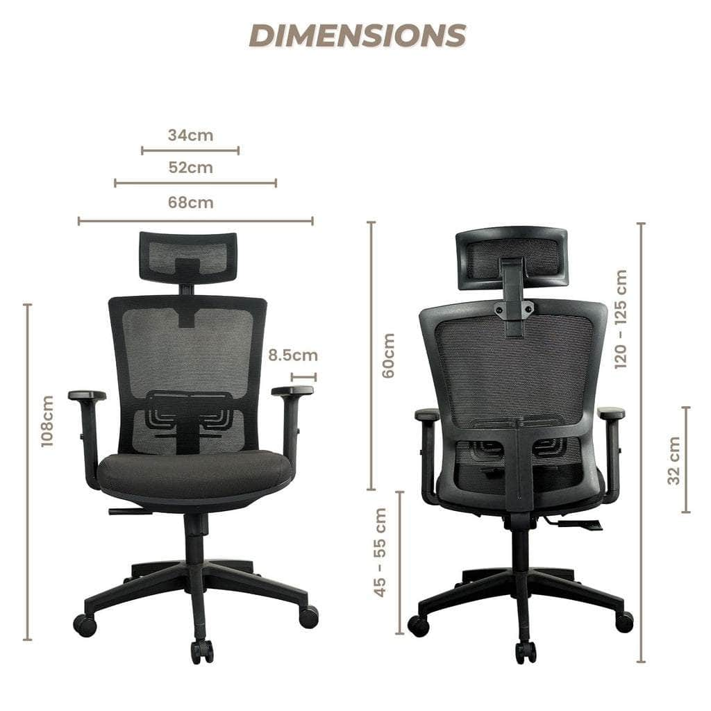 Zorae - Office Chair (Black) EK-OC-100-SQ / EK-OC-100-BST