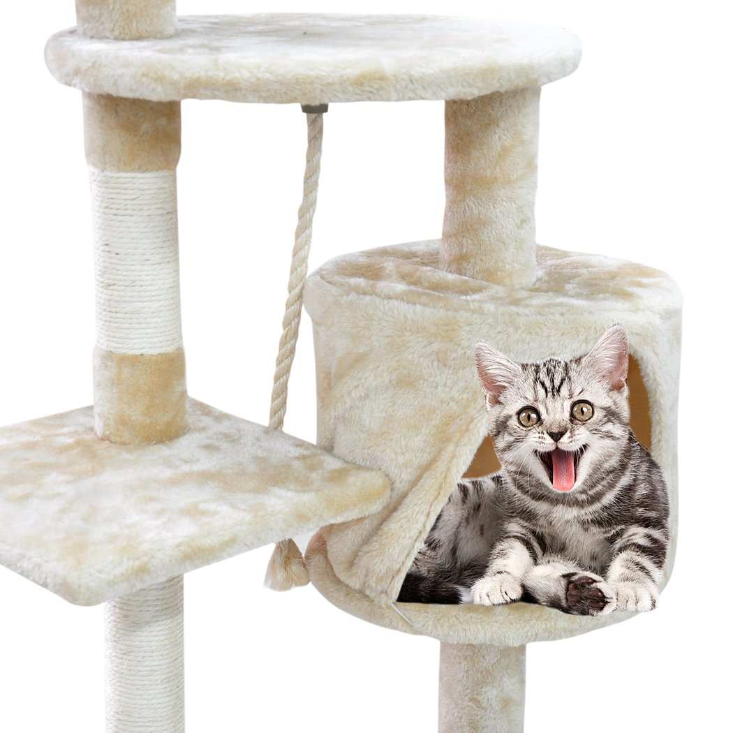 Pet Products 1.1M Cat Scratching Post Tree-Cream