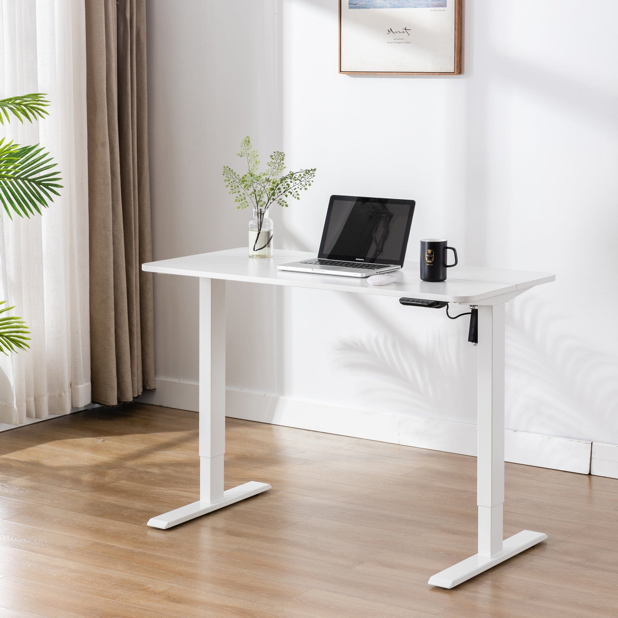 1.2m Sit And Stand Desk in Natural/White