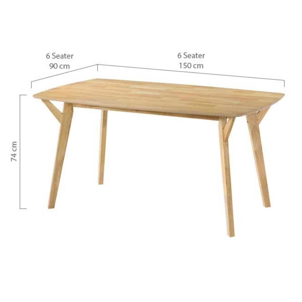 Furniture > Dining 1.5m 6 seaters OVAL dining table : colour -Natural