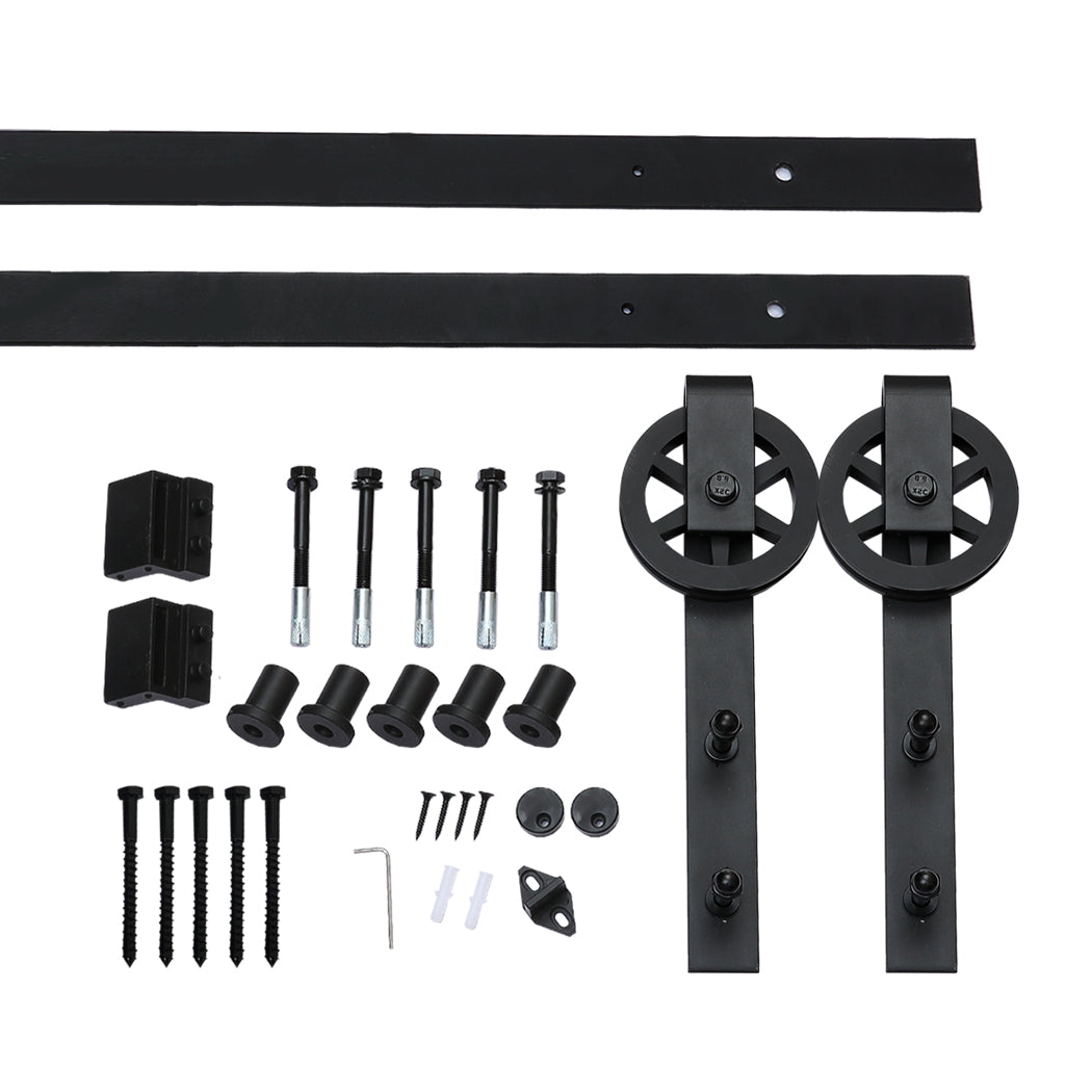 1.83M Antique Classic Style Single Sliding Barn Door Hardware Track Roller Kit