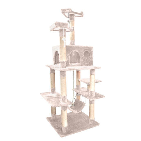 pet products 1.83M Cat Scratching Post Tree House Dark Cream