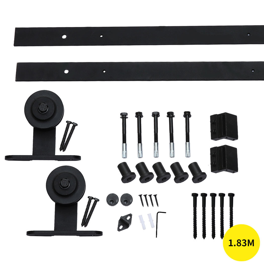 1.83M Roller Kit Antique Classic Style Single Sliding Barn Door Hardware Track