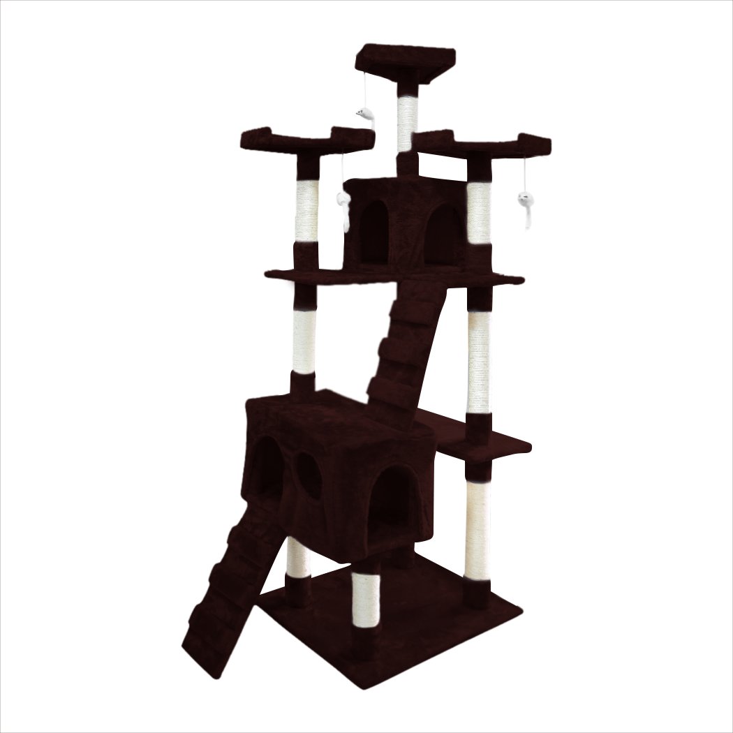 Pet Products 1.8M Cat Scratching Post Tree -Dark Brown