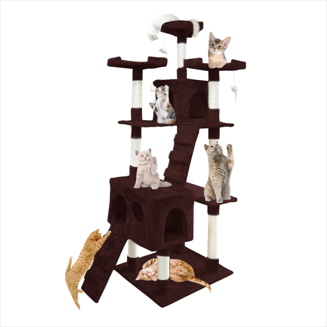 Pet Products 1.8M Cat Scratching Post Tree -Dark Brown