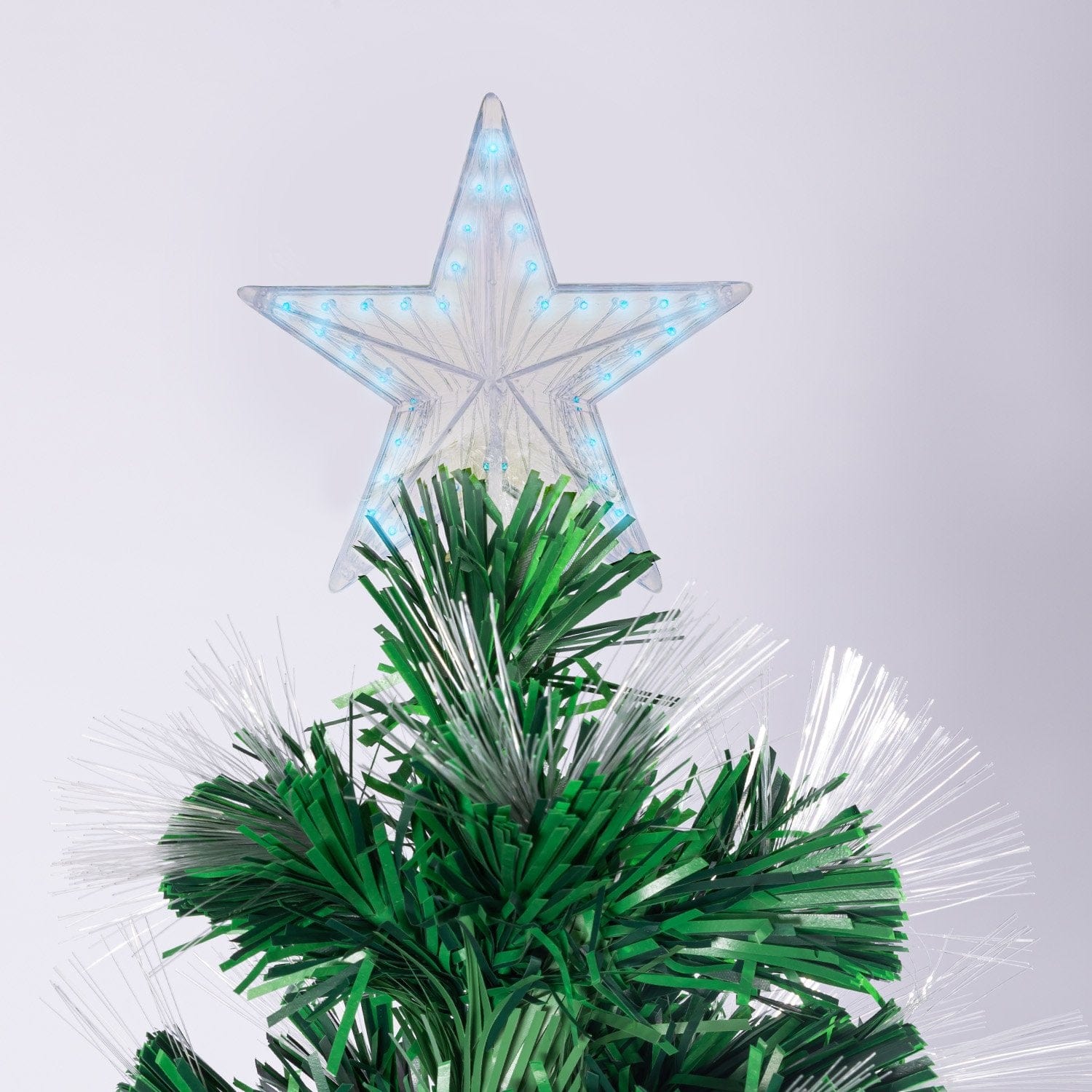 1.8m Enchanted Pre Lit Fibre Optic Christmas Tree Stars