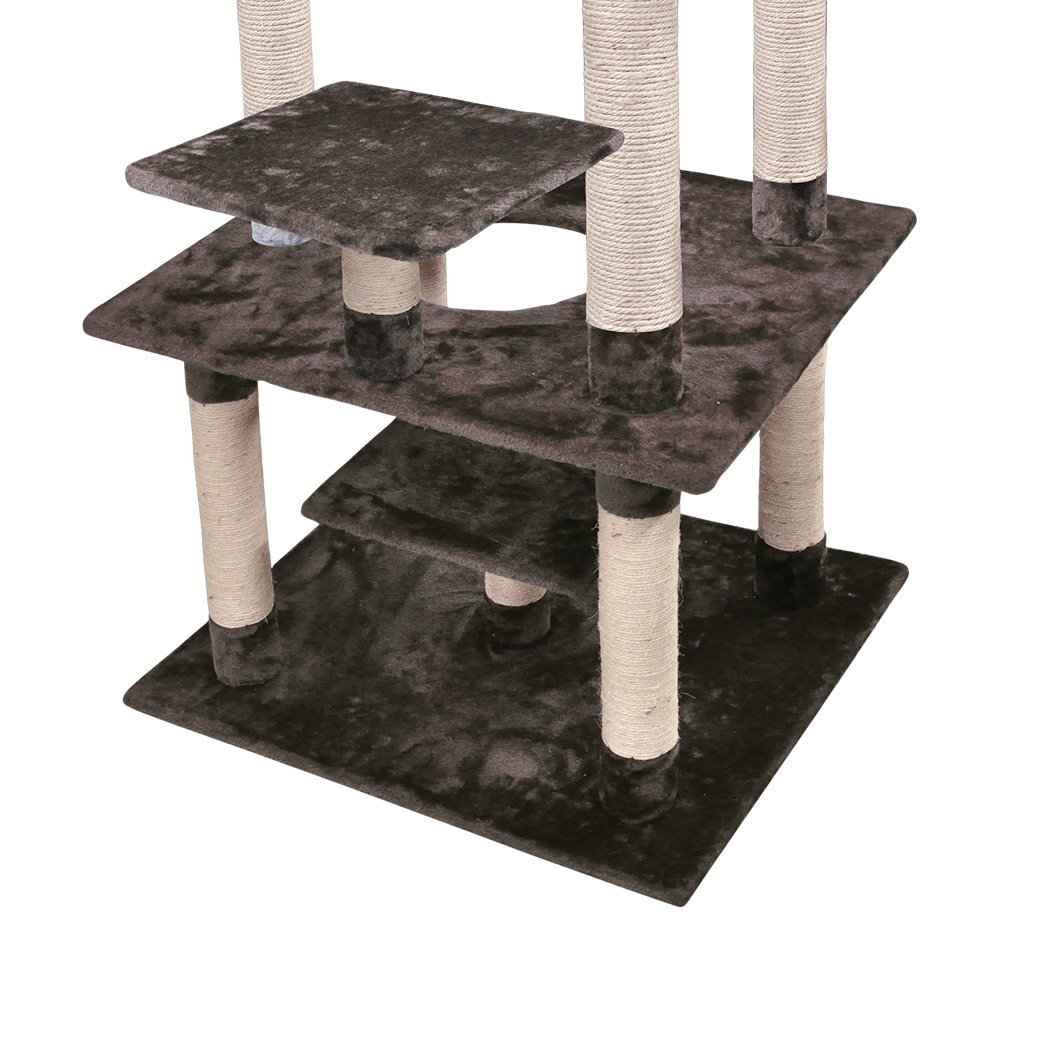 Pet Products 1.98M Cat Scratching Post Tree Dark Brown