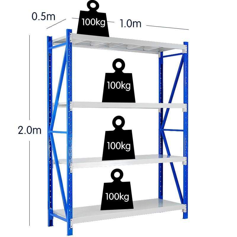 1 Bay Garage Storage Steel Rack Long Span Shelving 1.0m-wide 400kg