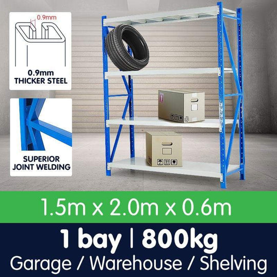 800Kg - 1 Bay Garage Storage Steel Rack Shelving 1.5m 800kg