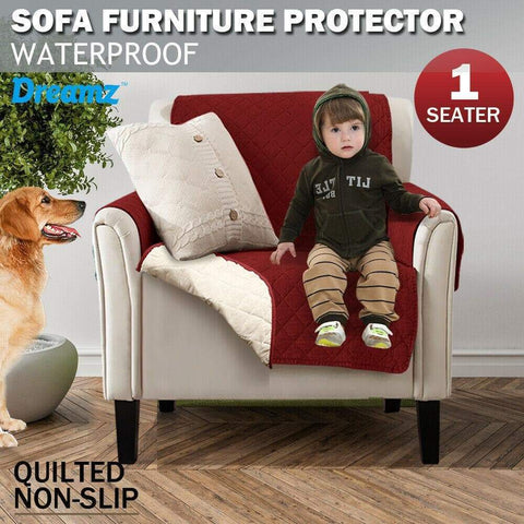 1 Seater Couch Sofa Cover Slipcover Pet Kids Protector