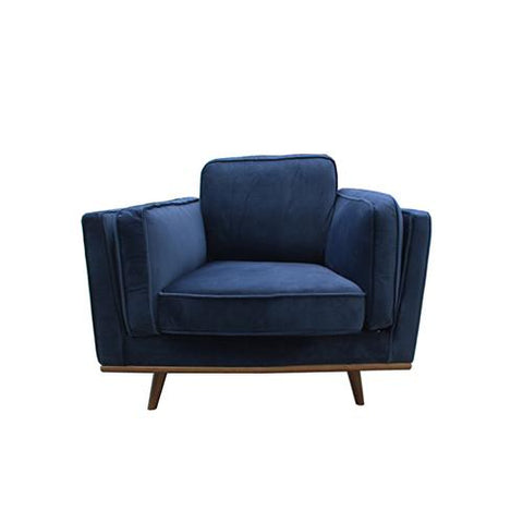 Sofas 1 Seater Fabric Cushion Modern Sofa Blue Colour