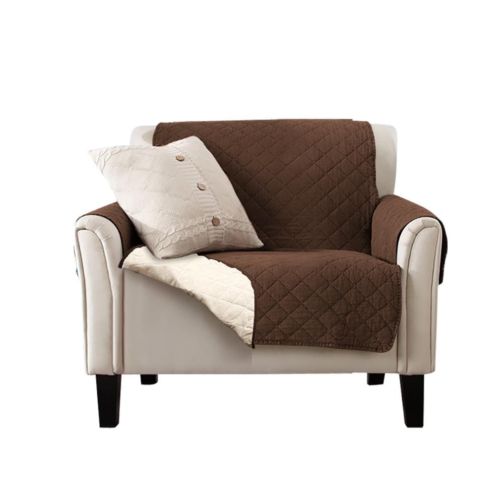 living room 1 Seater Sofa Cover Couch Slipcovers Brown