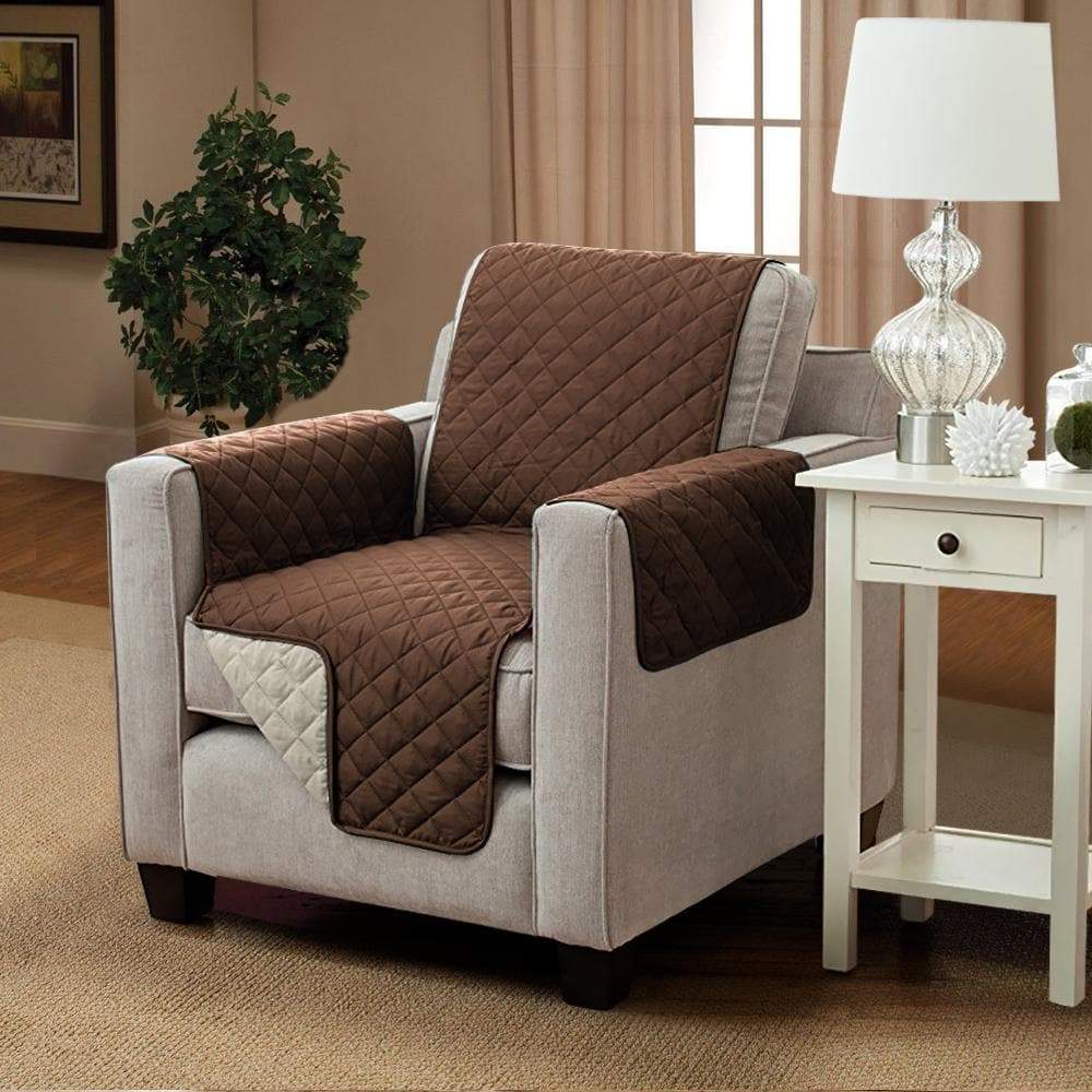 living room 1 Seater Sofa Cover Couch Slipcovers Brown
