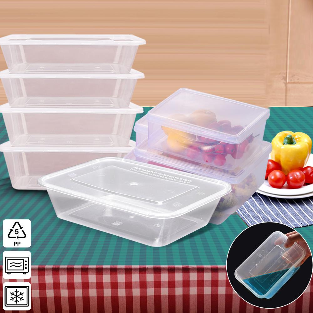 Kitchen Supplies 100 Pcs 750ml Platstic Food Containers Boxes