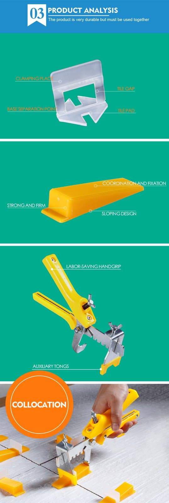tools & accessories 1000x 2MM Tile Leveling System Clips Levelling Spacer Tiling Tool Floor Wall