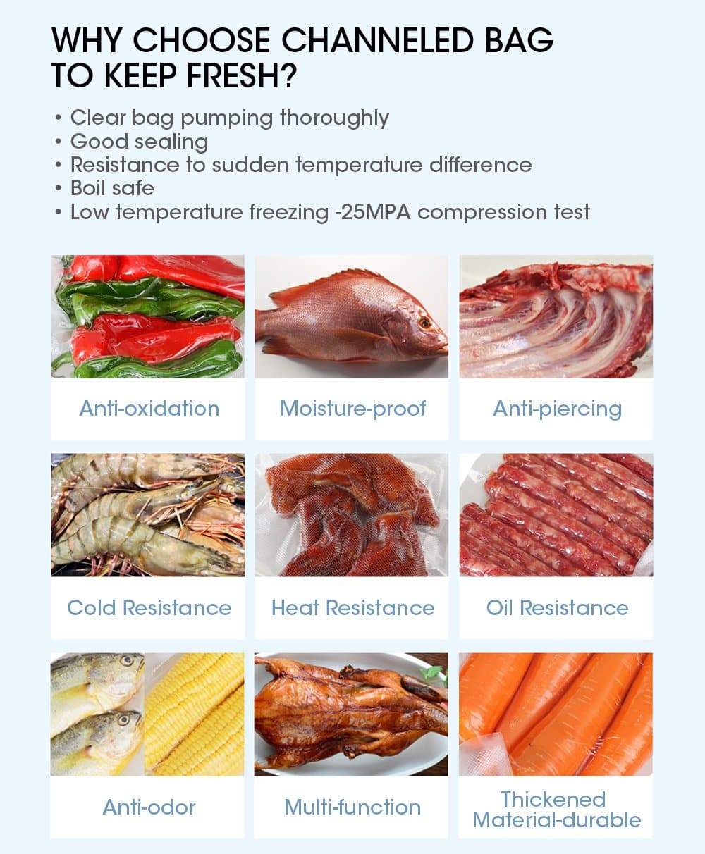 storage & packaging 100x Commercial Grade Vacuum Sealer Food Sealing Storage Bags Saver 20x30cm