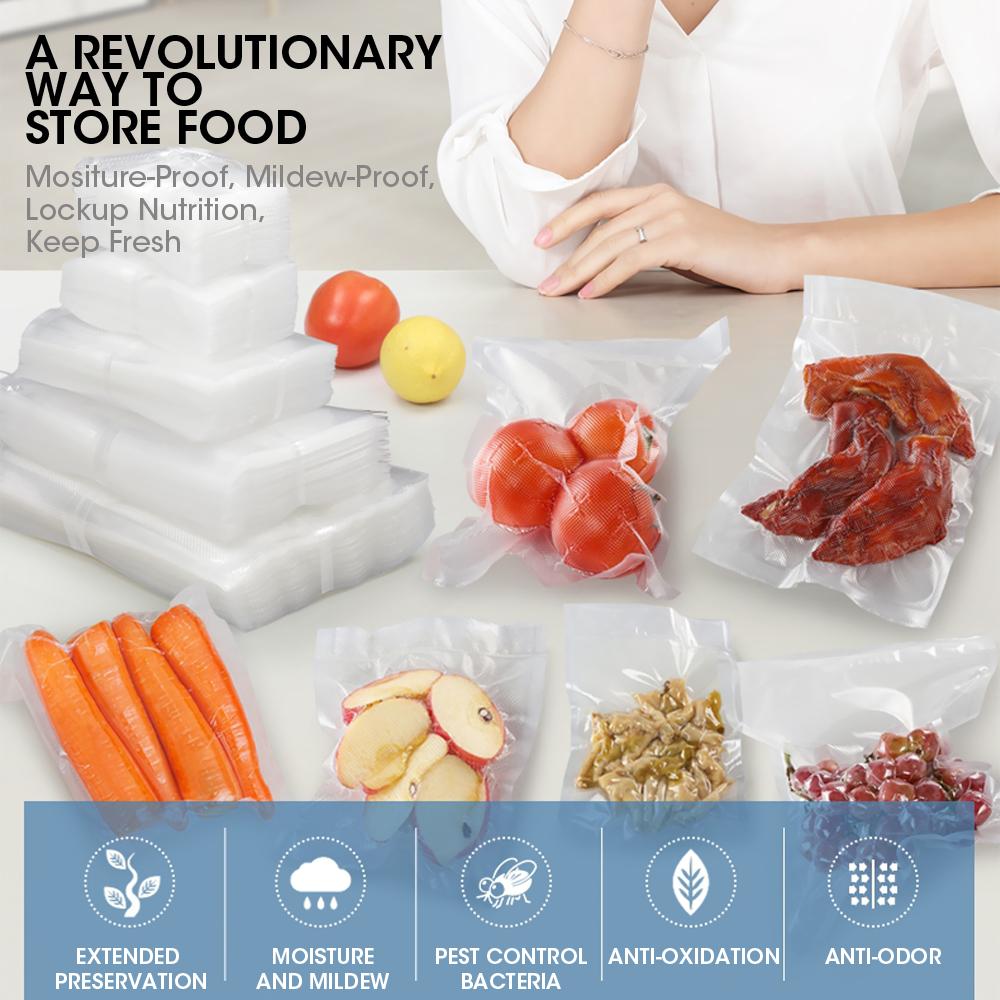 storage & packaging 100x Commercial Grade Vacuum Sealer Food Sealing Storage Bags Saver 20x30cm