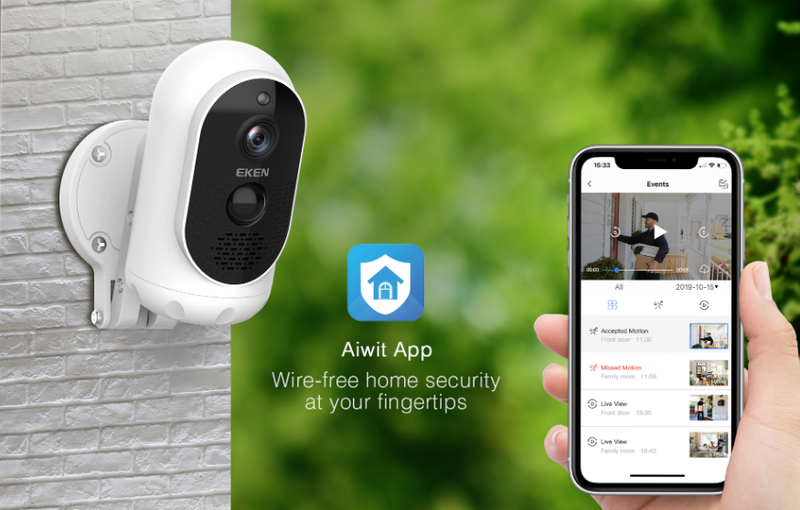 electronics 1080p Battery Camera with Solar Panel