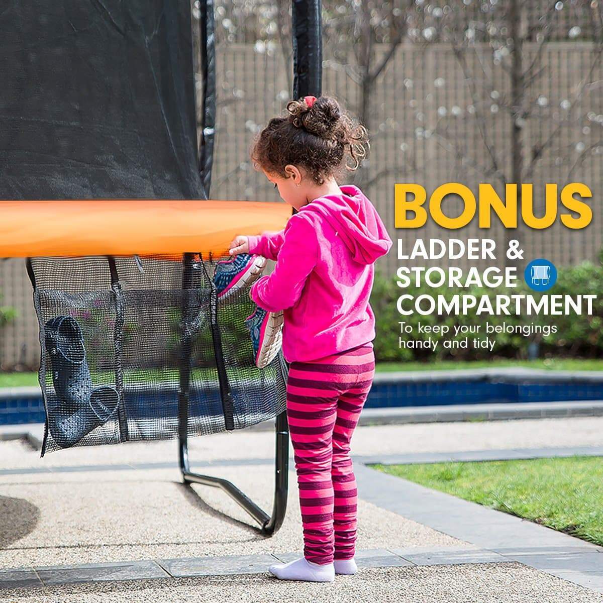 Kahuna 10ft Springless Trampoline with Basketball Set