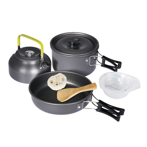 10Pcs Camping Cookware Set Cooking Bowl Pot Pan