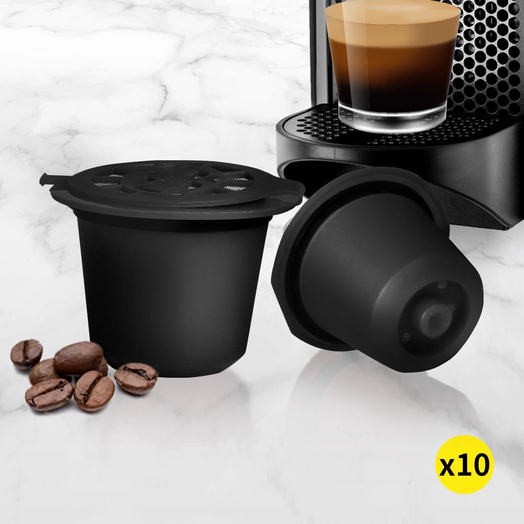 kitchen supplies 10X Refillable Nespresso Reusable Coffee Filter Machine Black