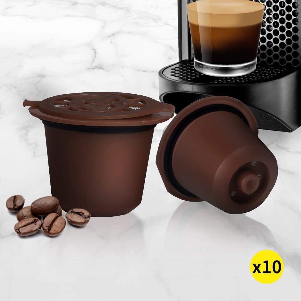 kitchen supplies 10X Refillable Nespresso Reusable Coffee Filter Machine Grey