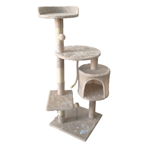 110Cm Cat Tree Scratching Post - Beige