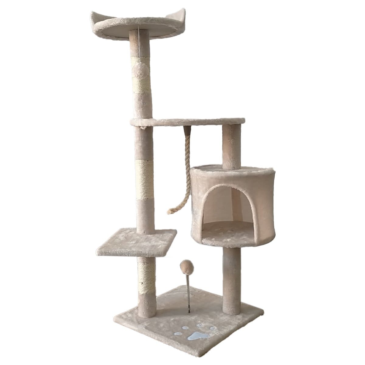 110Cm Cat Tree Scratching Post - Beige