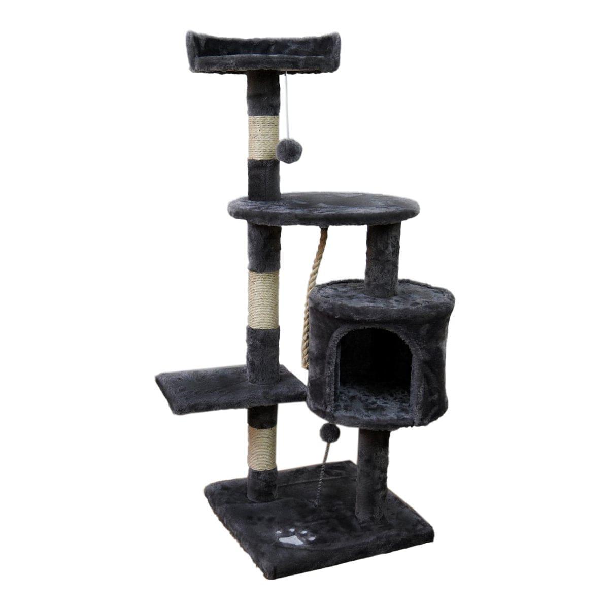 110Cm Cat Tree Scratching Post - Dark Grey