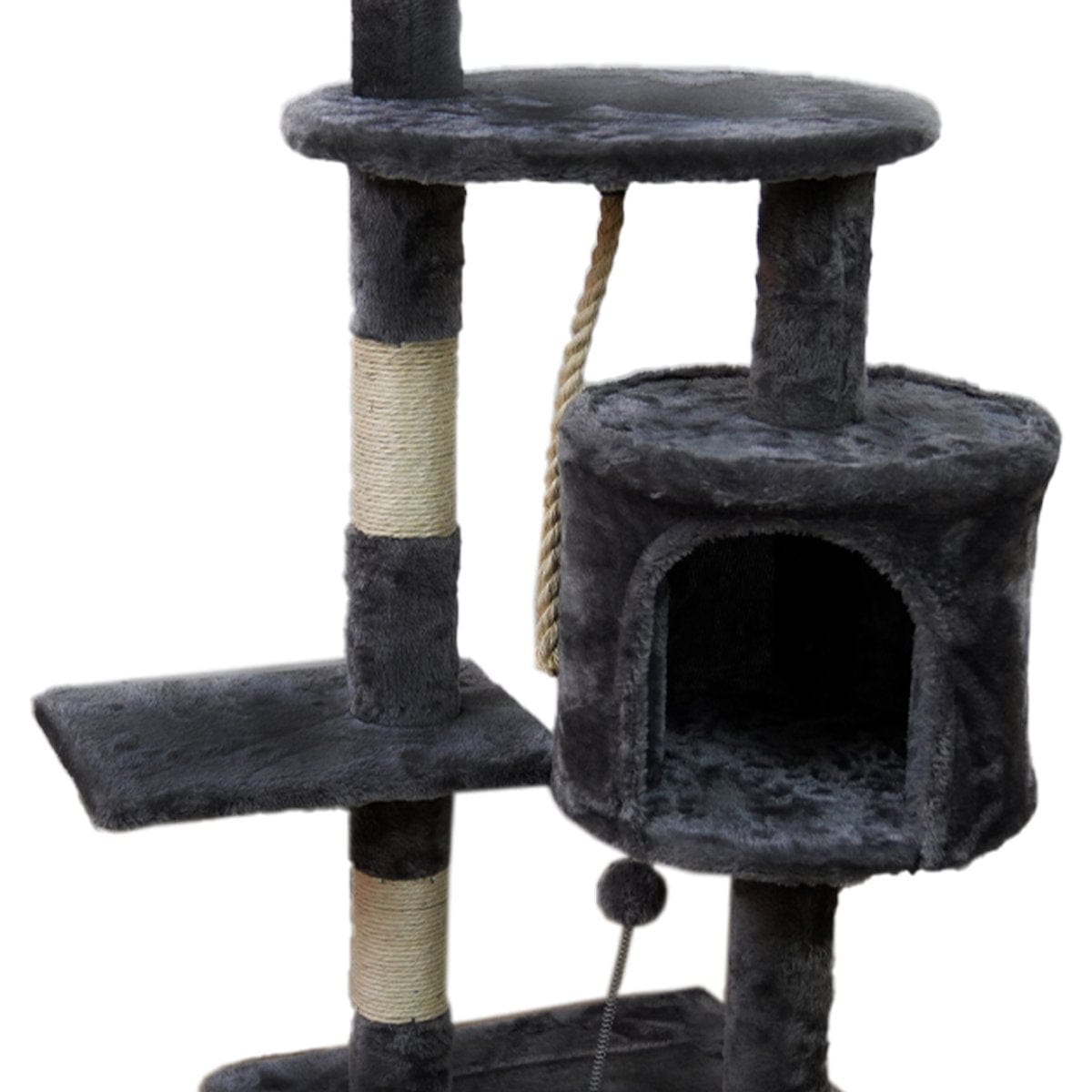 110Cm Cat Tree Scratching Post - Dark Grey