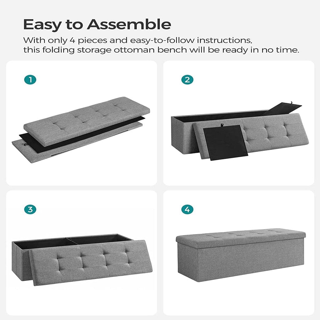 110cm Folding Ottoman Bench Footrest