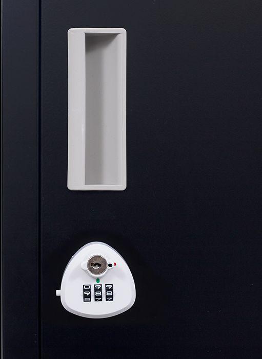 Storage 12 Door Locker for Office Gym - Black
