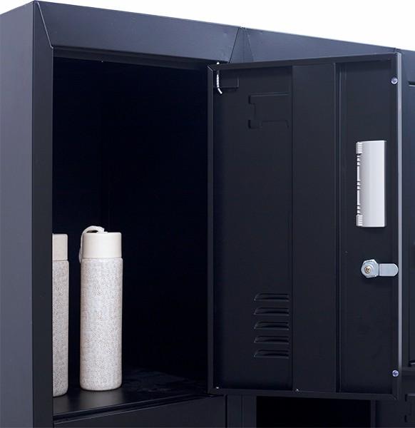 Storage 12 Door Locker for Office Gym - Black