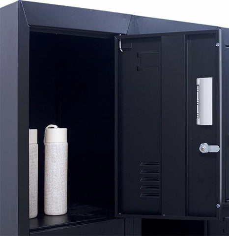 12 Door Locker for Office Gym - Black