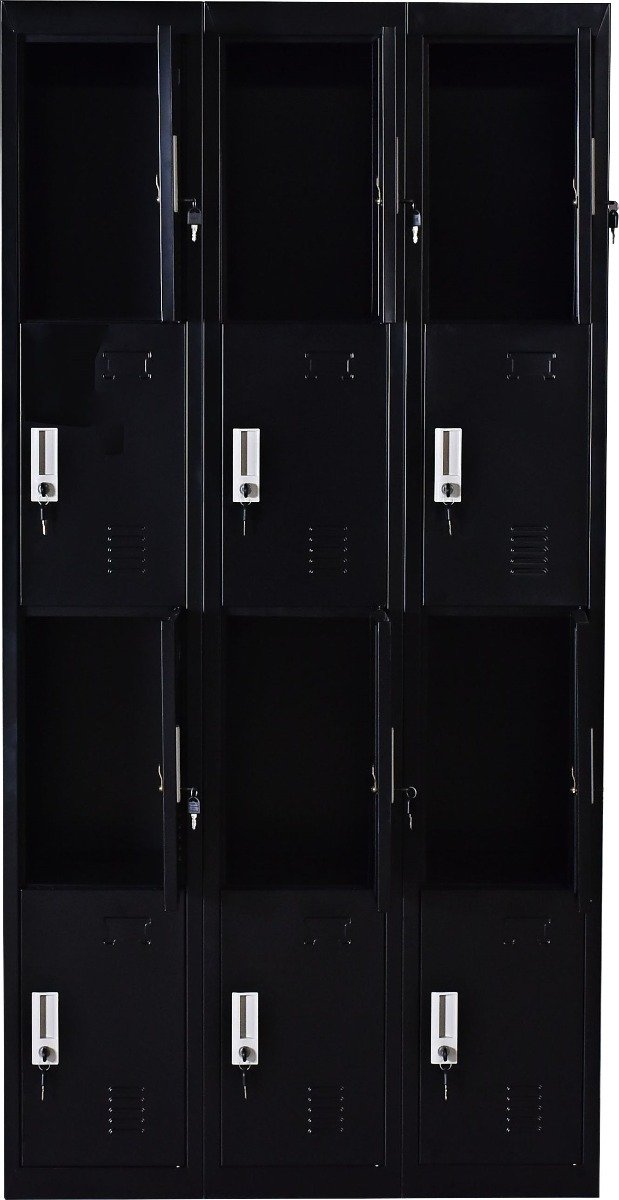 Office 12 Door Locker - Office/Gym - Black
