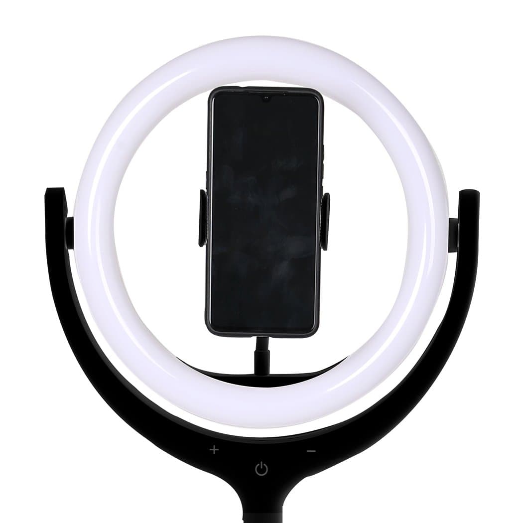 lighting 12'' Led Ring Light With Tripod Stand Phone Holder Black