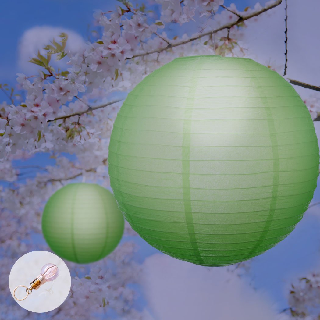 Lighting 12" Paper Lanterns for Wedding Party Green Colour