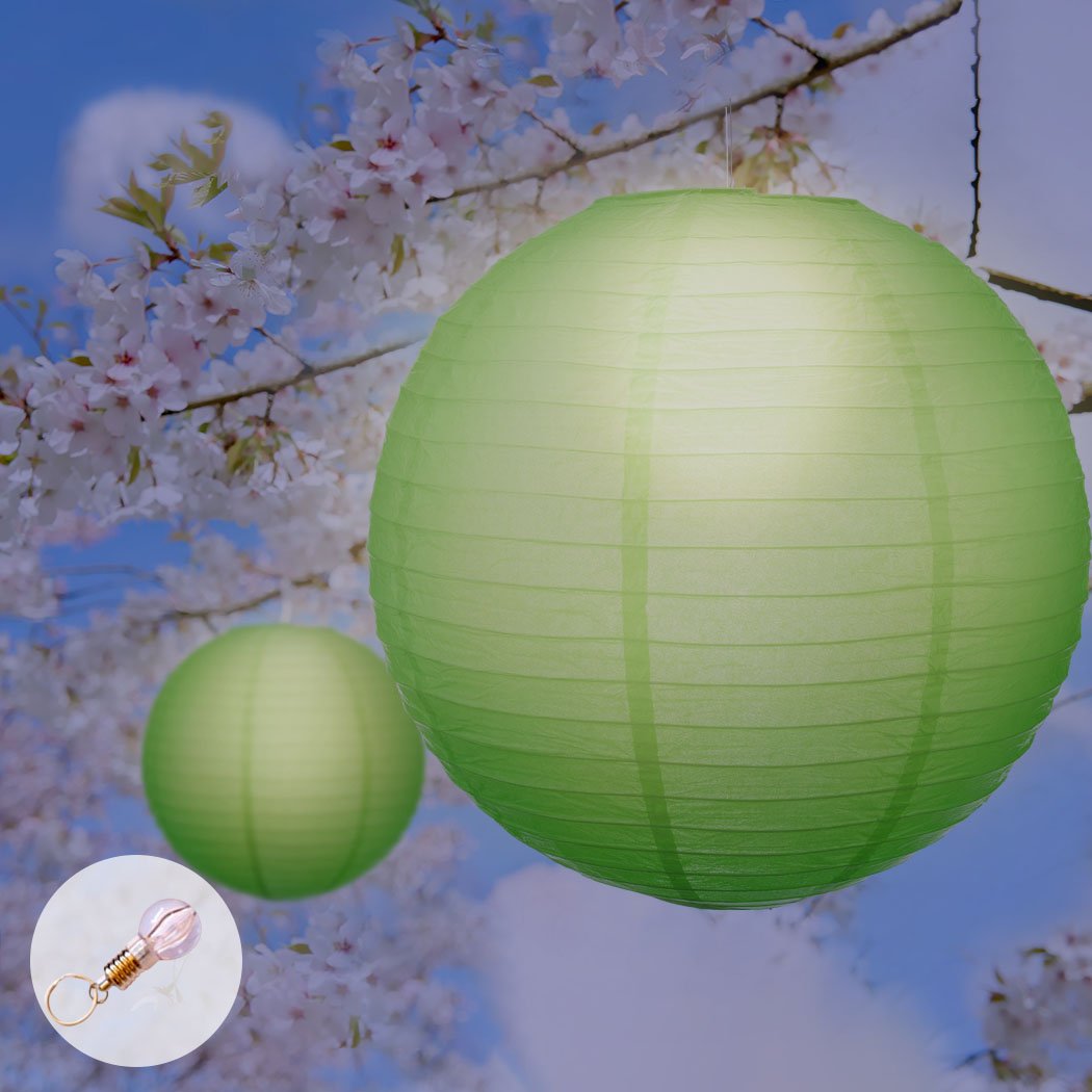 Lighting 12" Paper Lanterns Green Colour
