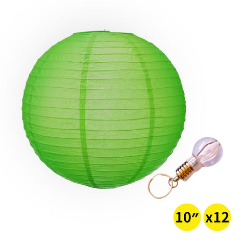 Lighting 12" Paper Lanterns Green Colour