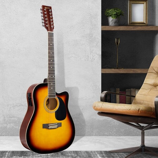 12-String Acoustic Guitar with EQ - Black/Natural/Sunburst