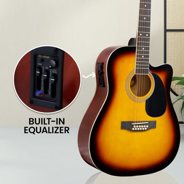 12-String Acoustic Guitar with EQ - Black/Natural/Sunburst