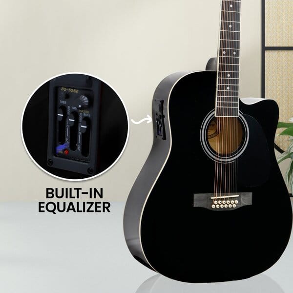 12-String Acoustic Guitar with EQ - Black/Natural/Sunburst