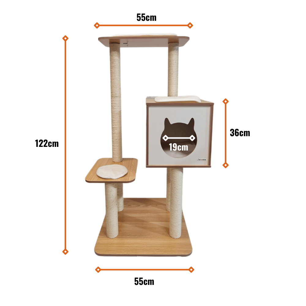 122cm Premium Wooden Laminate Sisal Post Cat Scratching Tree