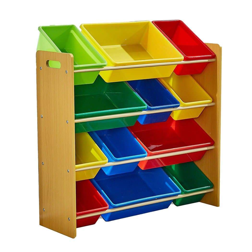 kids products 12Bins Kids Toy Box Shelf Storage Rack Drawer