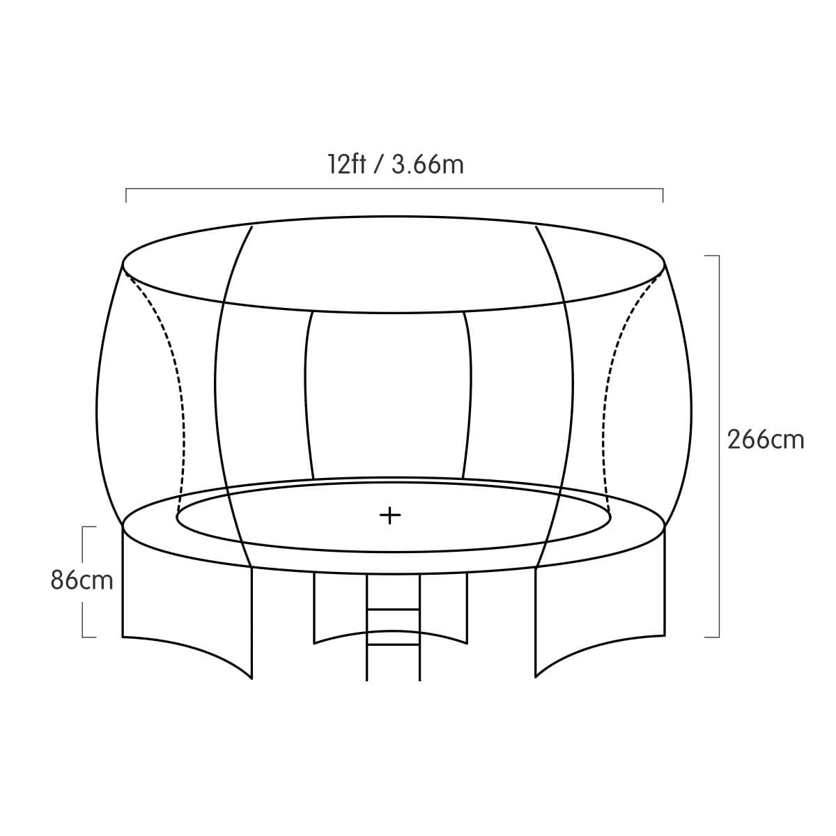 Kahuna 12ft Springless Trampoline with Basketball Set